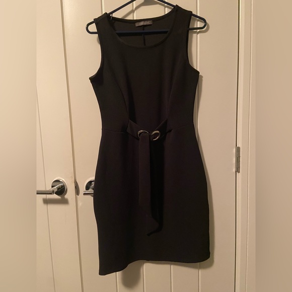 Suzy Shier Black Belted Dress - Picture 1 of 1